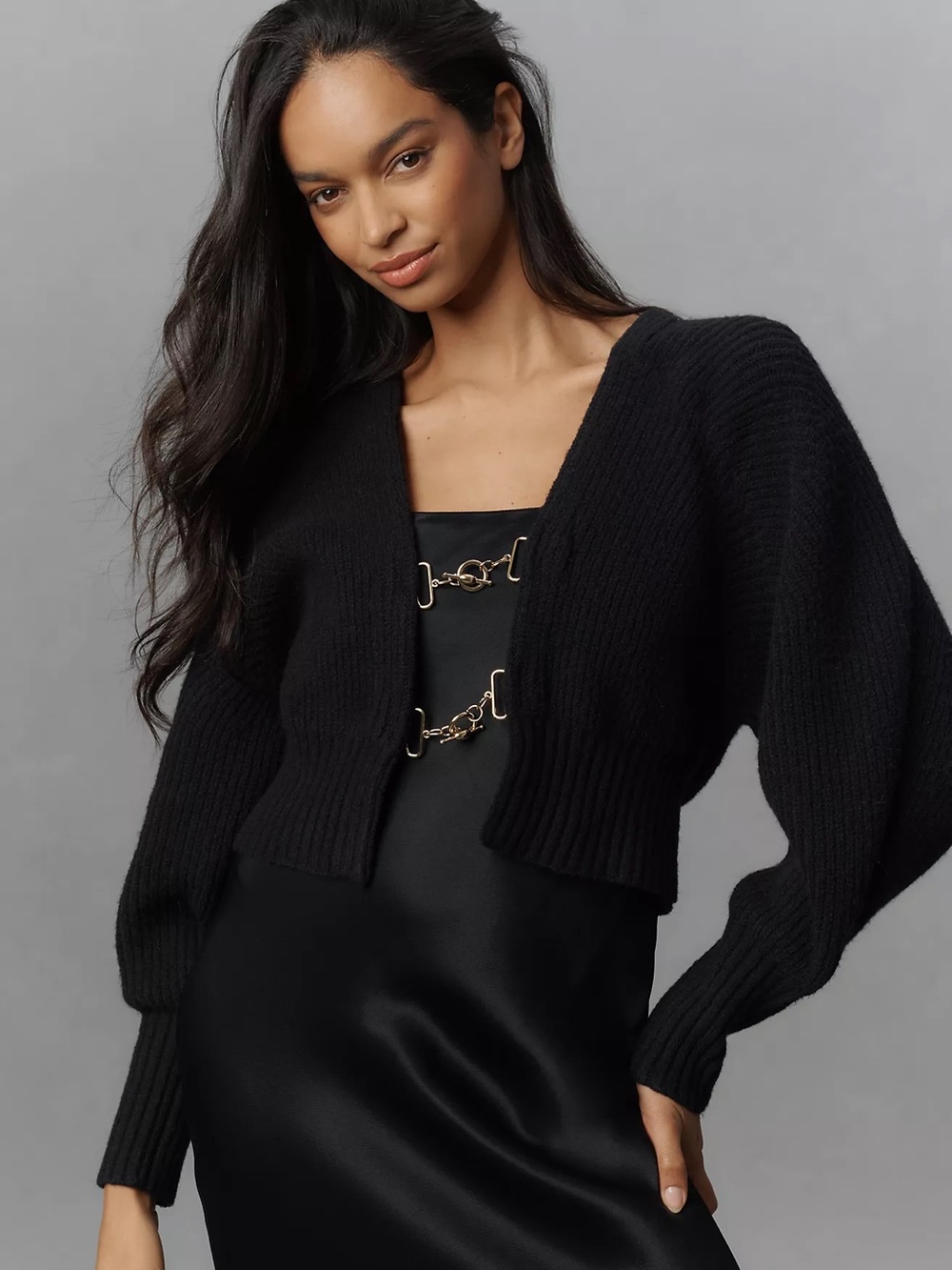 Anthropologie Rhea Hardware Crop Cardigan Sweater - Picture 5 of 6